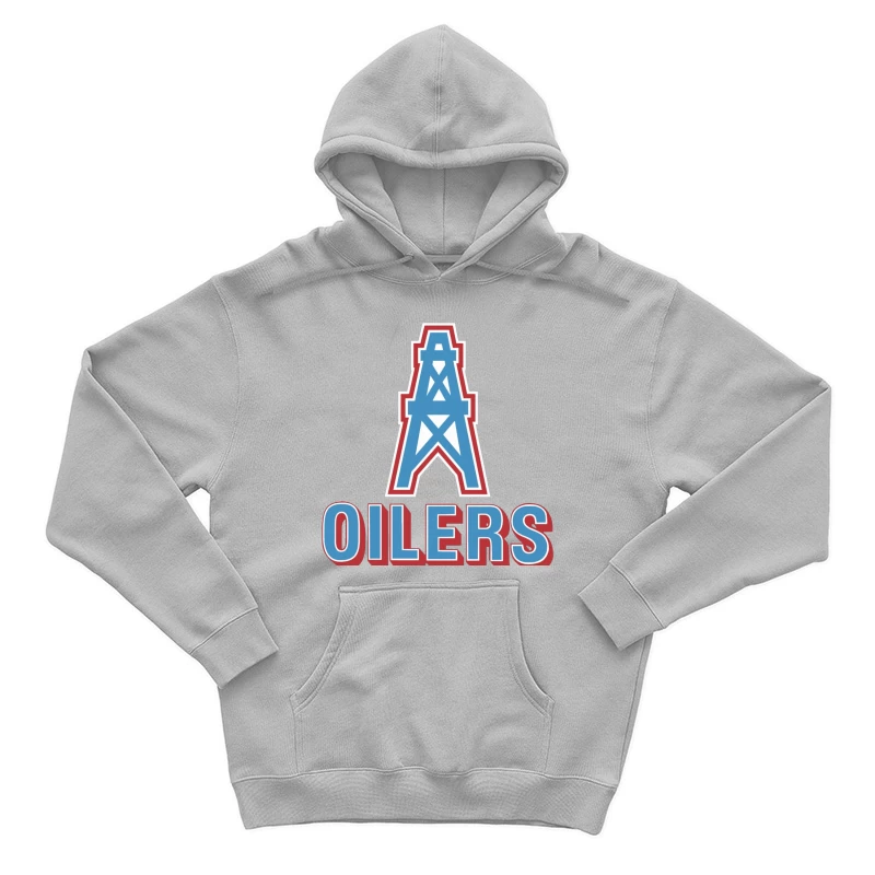 Houston Oilers Vintage NFL Team Logo with Oil Derrick Symbol Male Pullover Hoodie