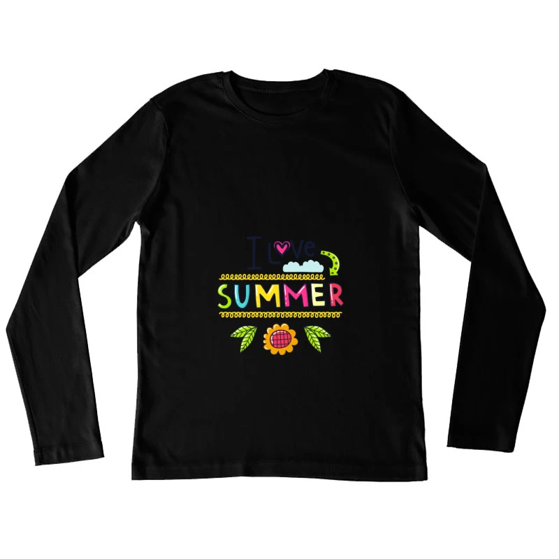 J'aime l'été coloré Femme Manches Longues T-Shirt