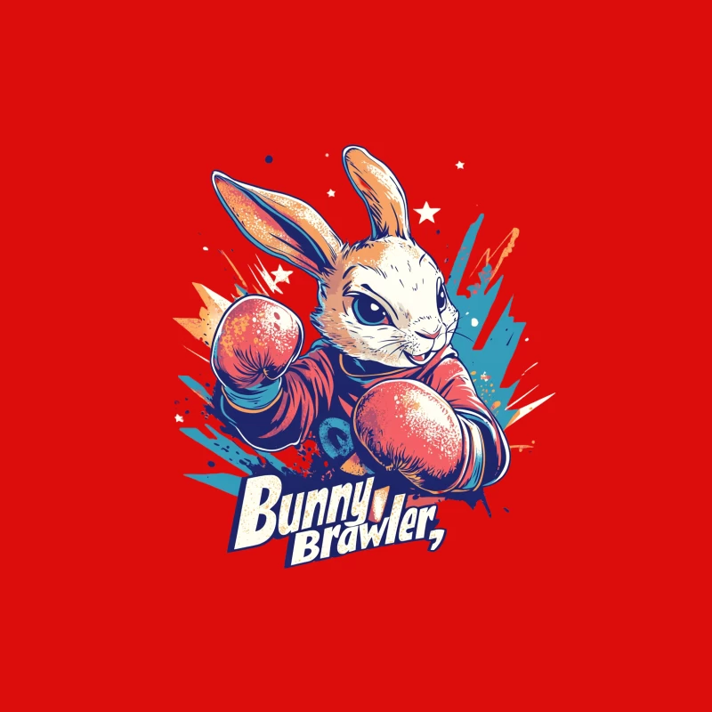 Fierce Cartoon Rabbit Boxer: The Bunny Brawler Mascot Male Tank Top