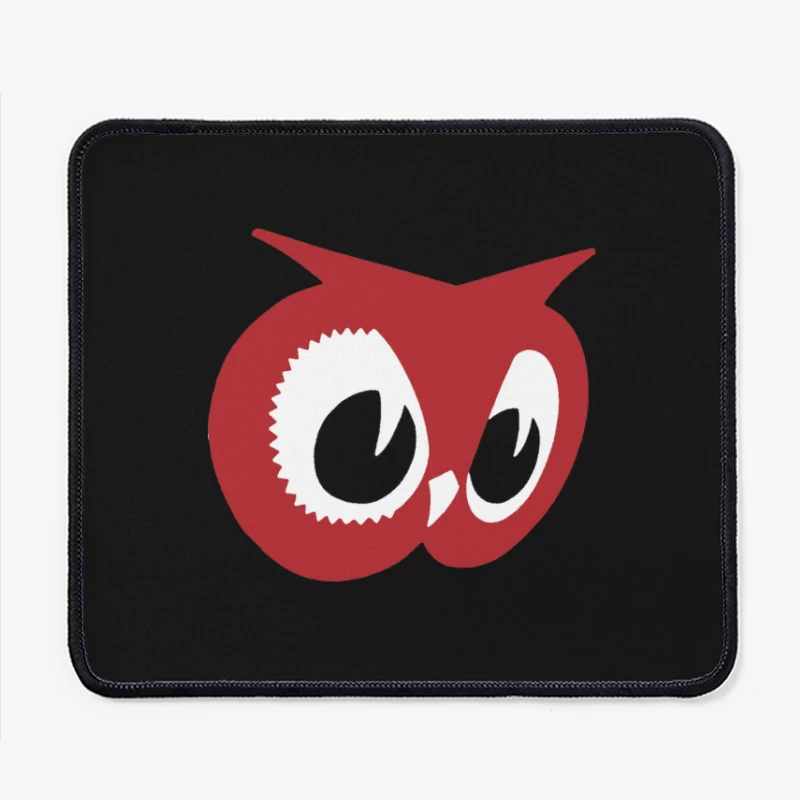 Red Owl Minimalist Logo Design Mouse Pad