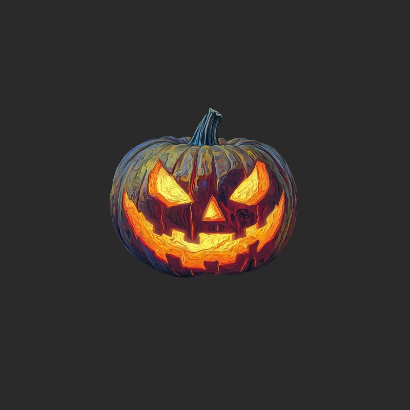 Glowing Artistic Jack-o'-Lantern for Halloween Baseball Cap