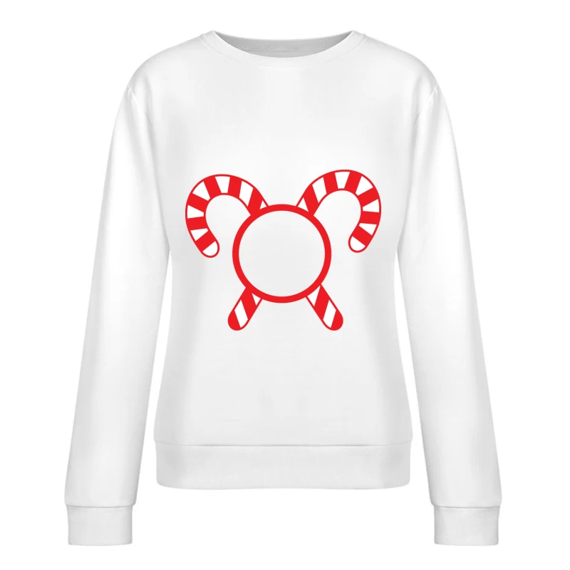 Canne de Noël avec cercles rouges Femme Sweat-shirt à enfiler