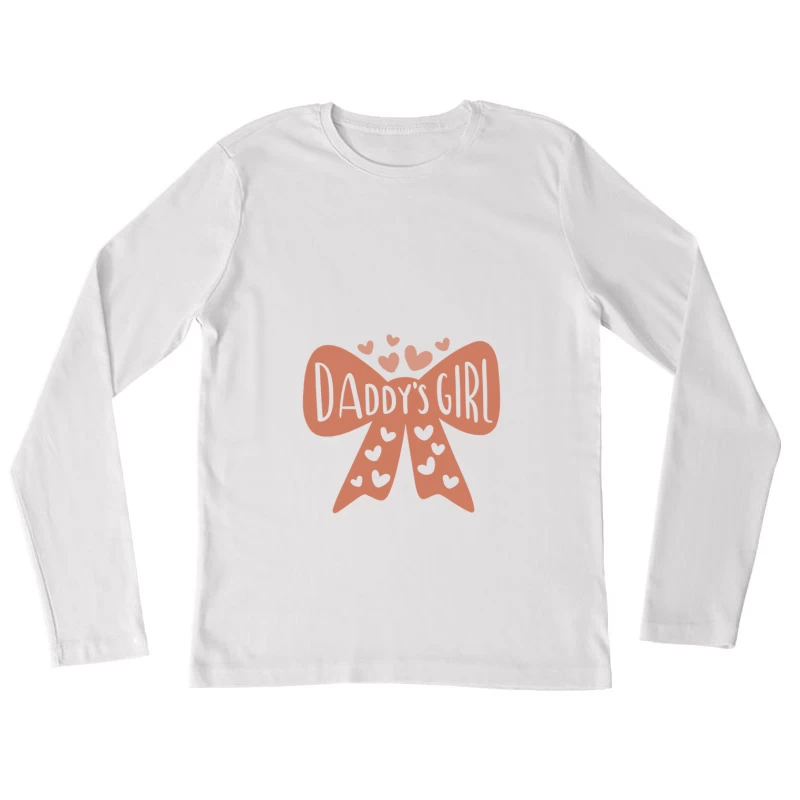 Nœud rose avec cœurs et texte 'Daddy's Girl' Femme Manches Longues T-Shirt