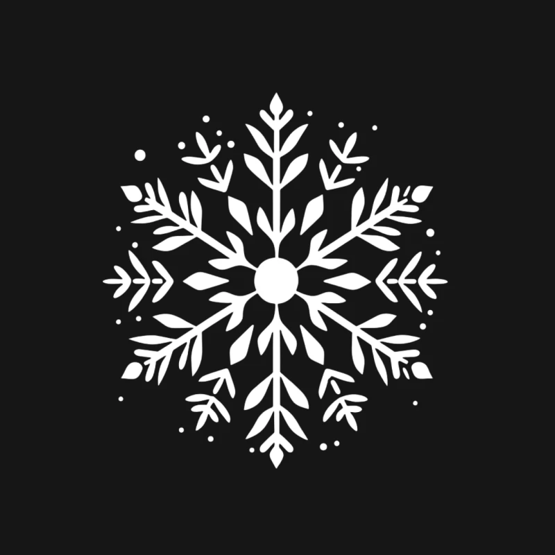 Symmetrical White Snowflake Pattern Mouse Pad