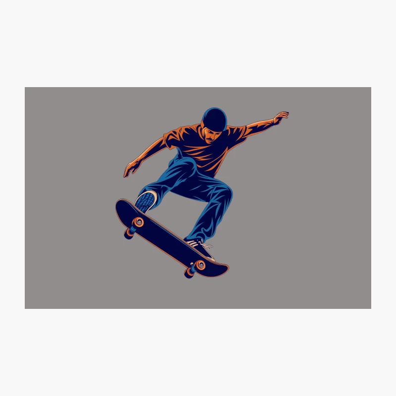 Dynamic Skateboarder Performing Mid-Air Trick Travel Mug