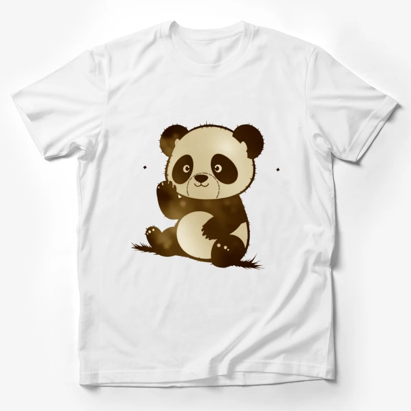 Cute Cartoon Panda Bear Illustration Male T-Shirt