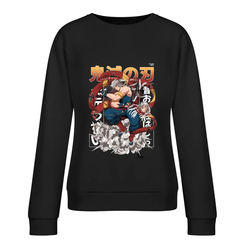 Krieger mit roten Schlangen Damen Pullover Sweatshirt