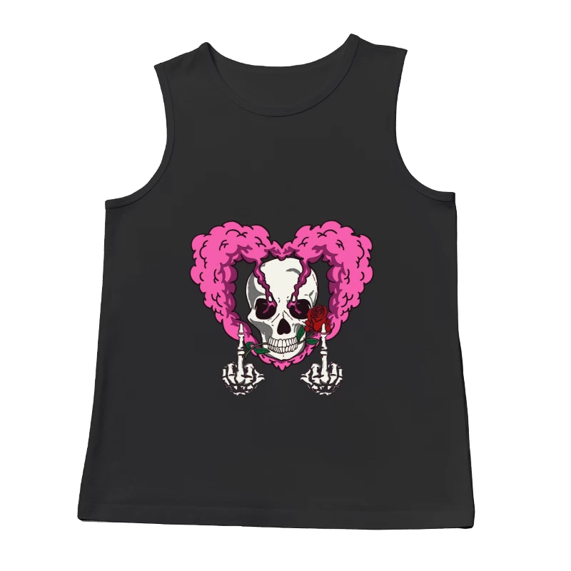 Schädel mit Herz und Rose Herren Tanktops