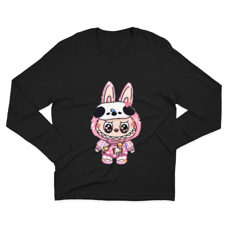Niedliches Kaninchen-Maskottchen in Pastellfarben Herren Langarm T-Shirt