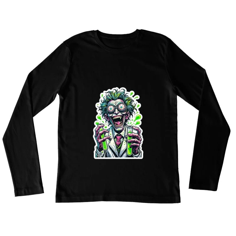 Verrückter Wissenschaftler mit Reagenzgläsern Damen Langarm T-Shirt