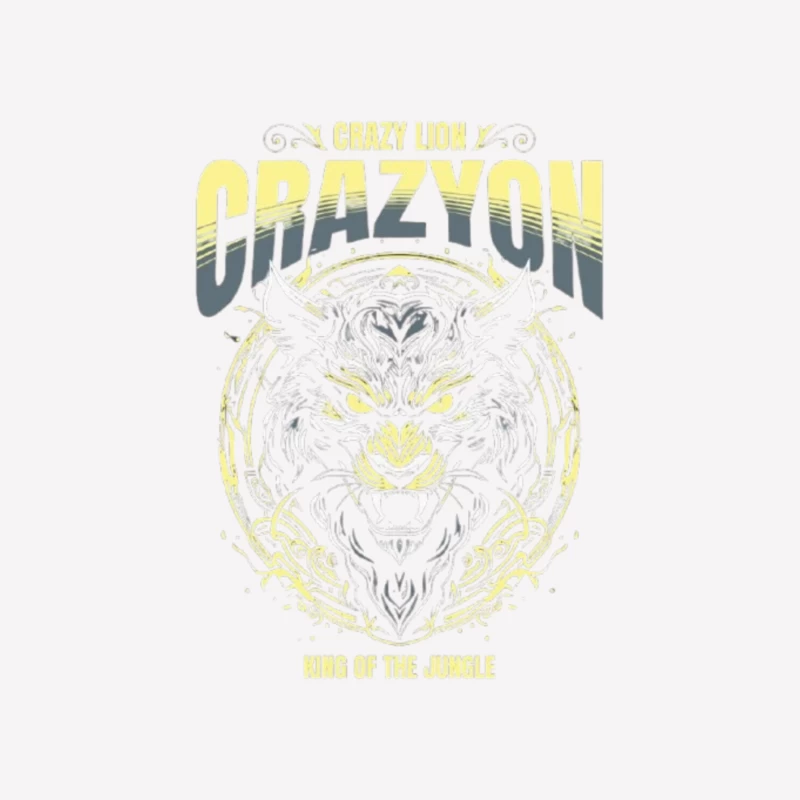 Fierce Tiger Tribal Art with "Crazyon" Typography Design Male T-Shirt