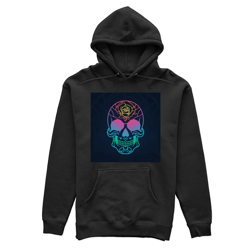 Crâne coloré avec rose Femme Sweat à capuche