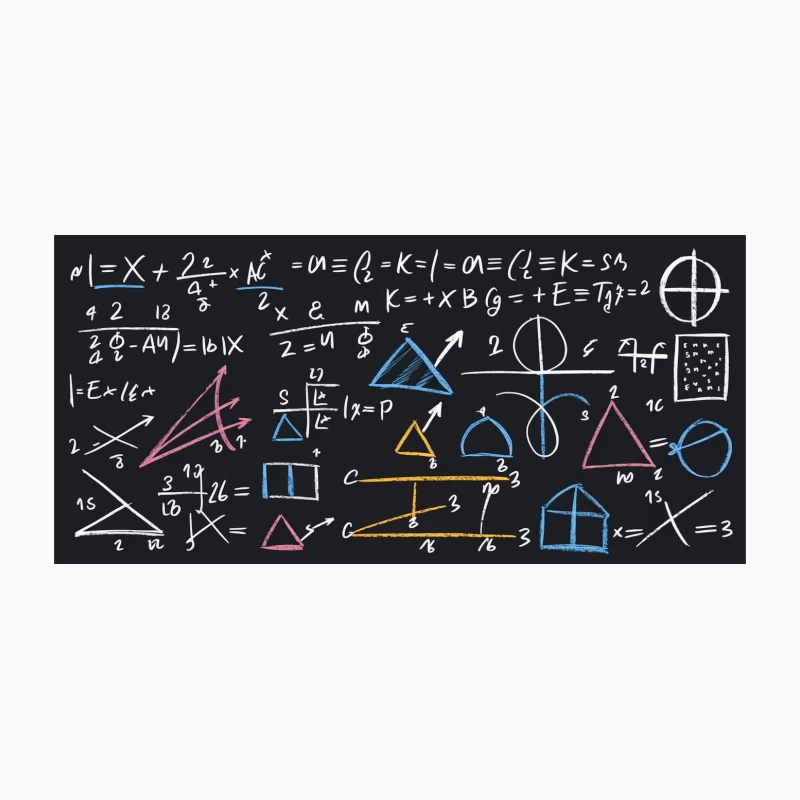 Mathematical Equations and Geometric Shapes on Chalkboard Coffee Mug