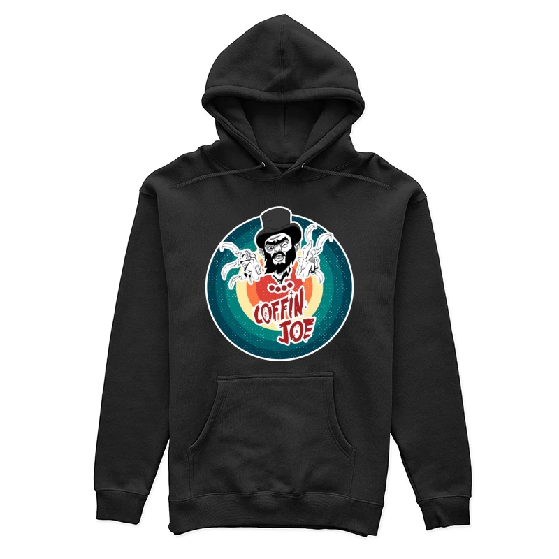 Coffin Joe: Retro Horror Logo with Bearded Character and Ghosts Female Pullover Hoodie