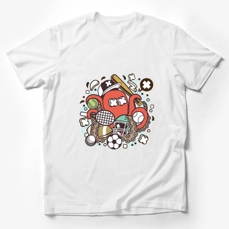 Octopus sportif avec balles et équipement Homme T-Shirt