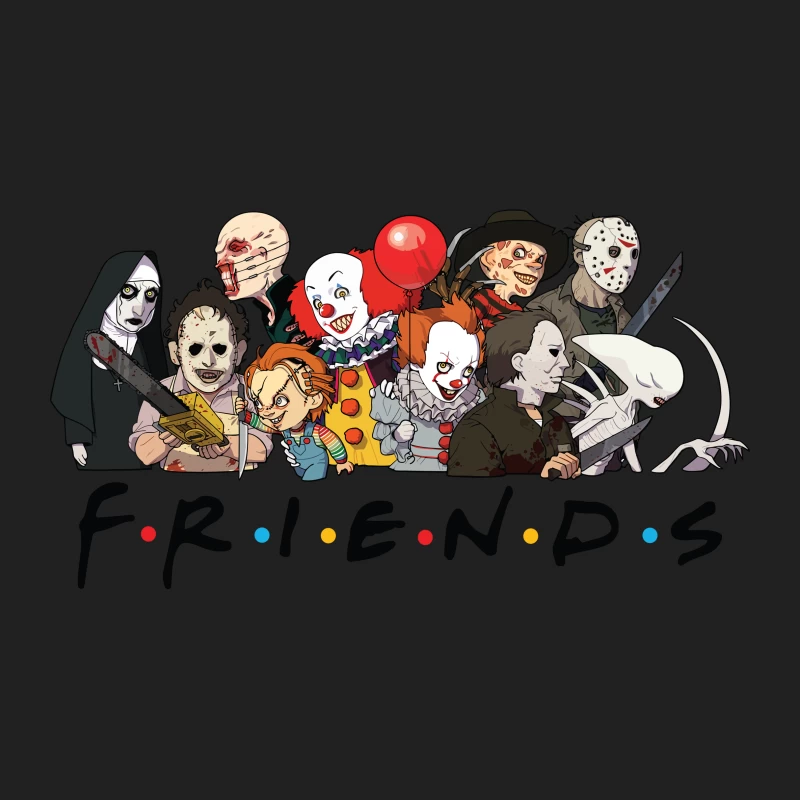 Horror Characters Parodying Friends Bucket Hat