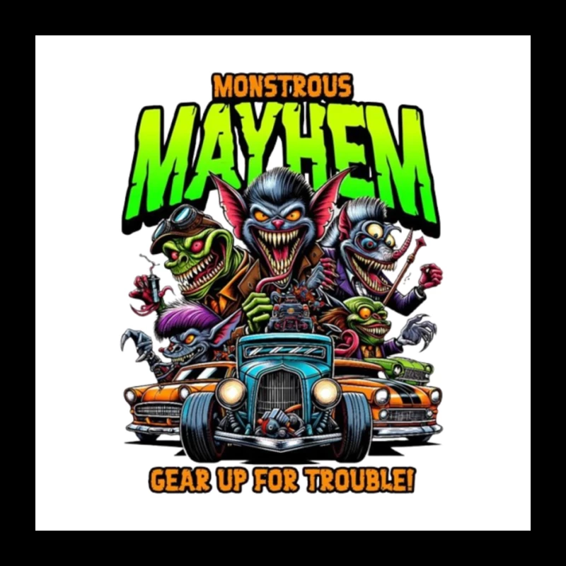 Monstrous Mayhem: Hot Rod Monsters Racing Retro Design Pin