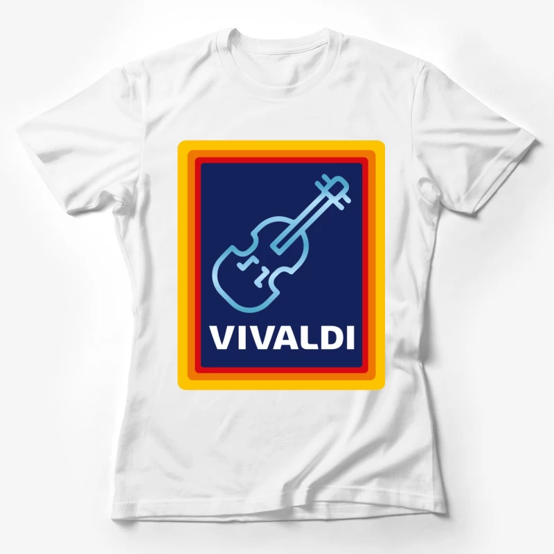 Vivaldi Classical Music Logo with Violin Icon Female T-Shirt