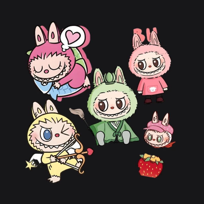 Niedliche Tierfiguren und Symbole Damen Pullover Hoodie