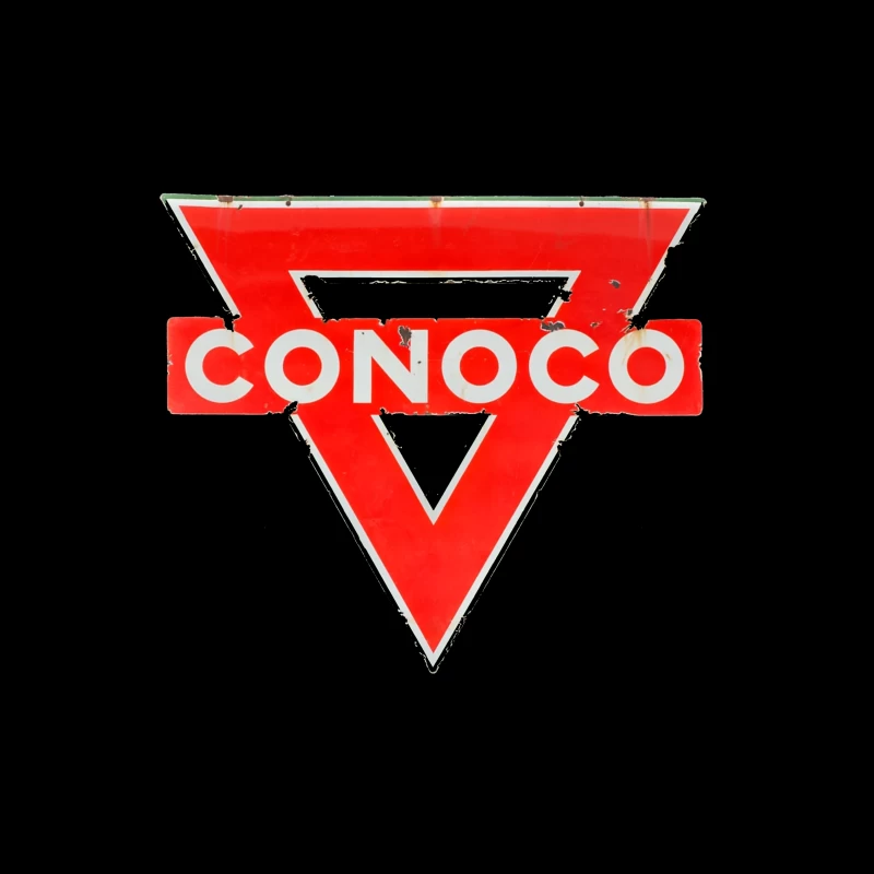 Vintage Conoco Gas Station Triangle Logo Sign Throw Pillow