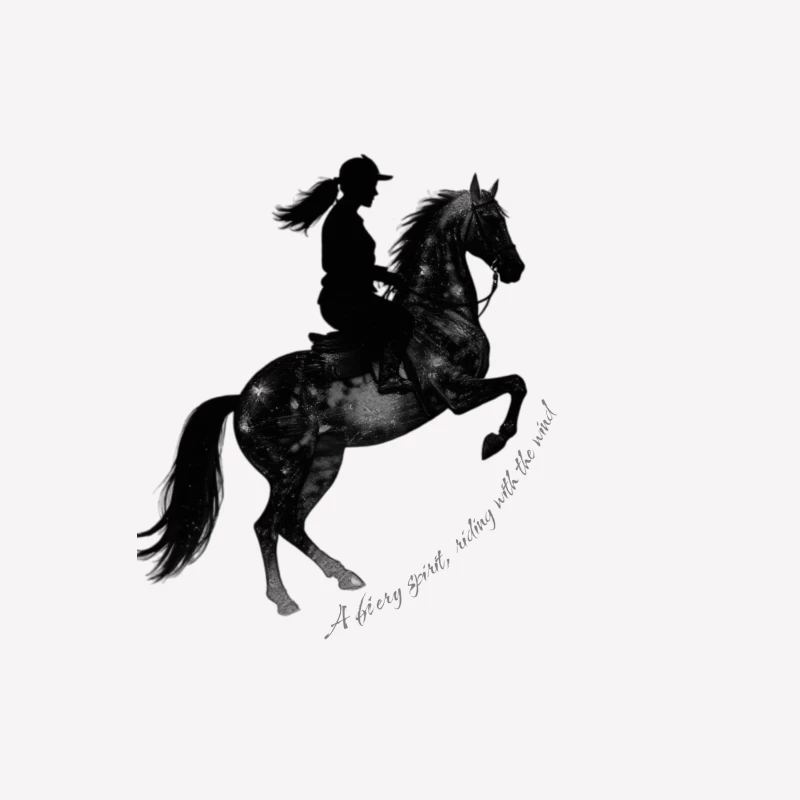 Horse rider with quotes ahillouette Male T-Shirt