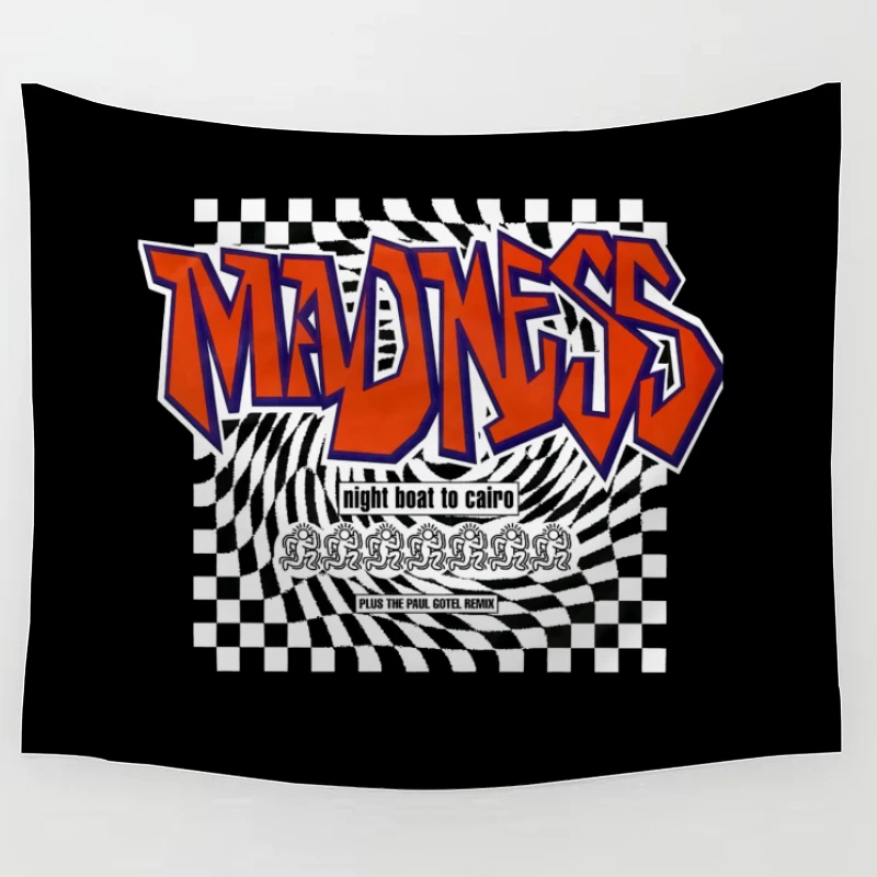 Madness - Night Boat to Cairo Album Cover with Checkerboard Design Tapestry