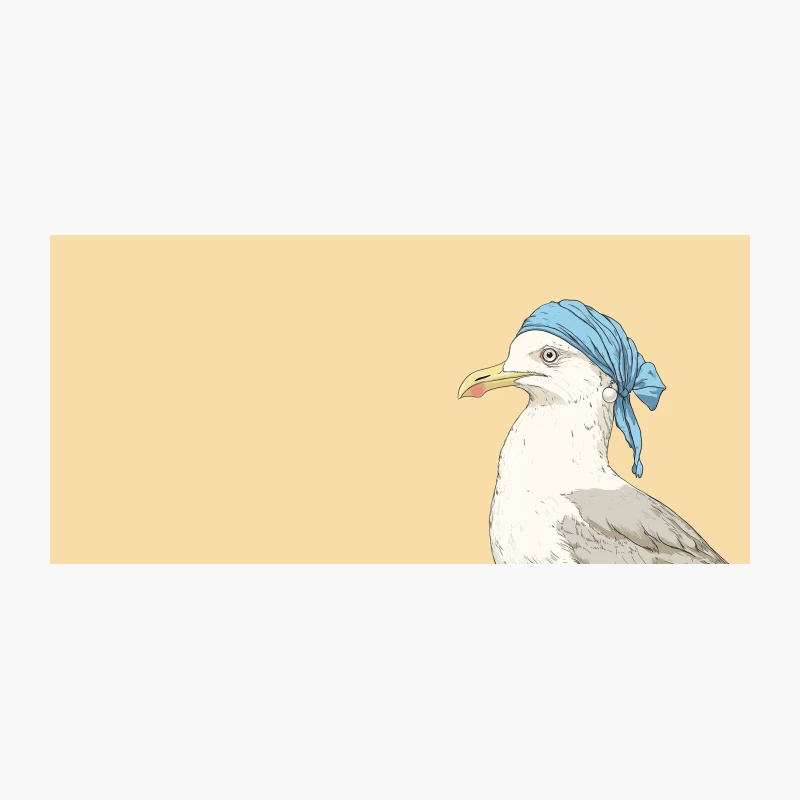 Artistic Seagull Wearing Blue Bandana Illustration Coffee Mug