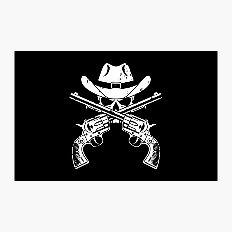Western Outlaw Skull and Revolvers Travel Mug