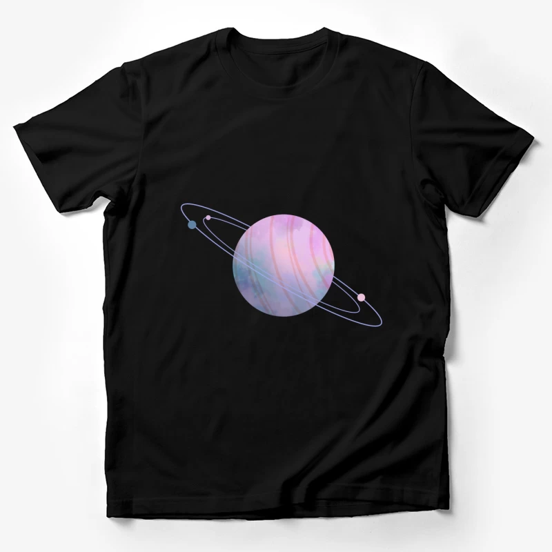 Pastellfarbener Planet mit Ringen Herren T-Shirt