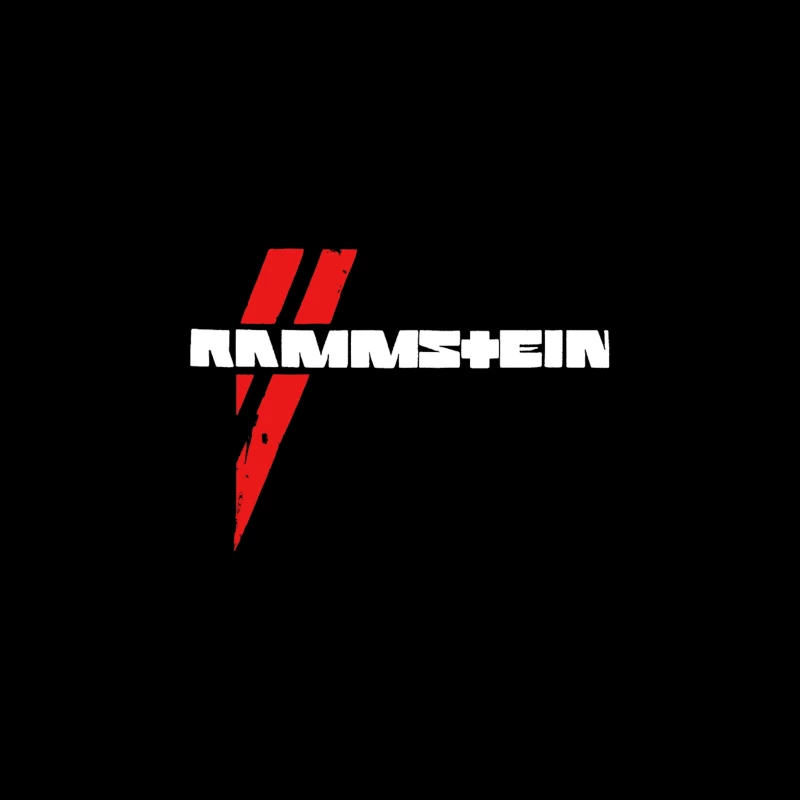 Rammstein Metal Band Logo in Red and White Throw Pillow