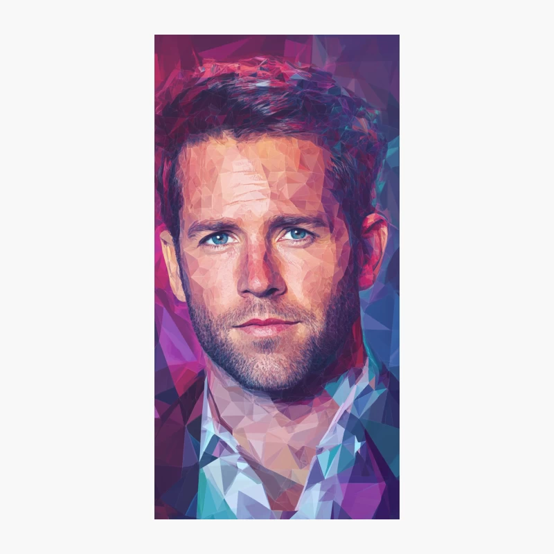 Geometric Abstract Portrait of Man in Vibrant Colors iPhone Case