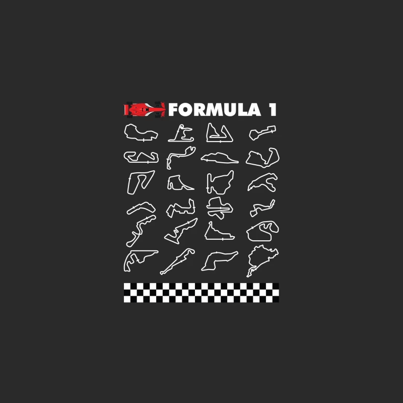 Red Formula 1 Race Car with Checkered Flag Baseball Cap