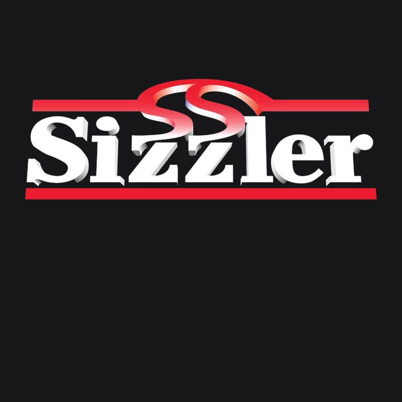 Sizzler Restaurant Chain Logo Design in Red and White Male Pullover Hoodie