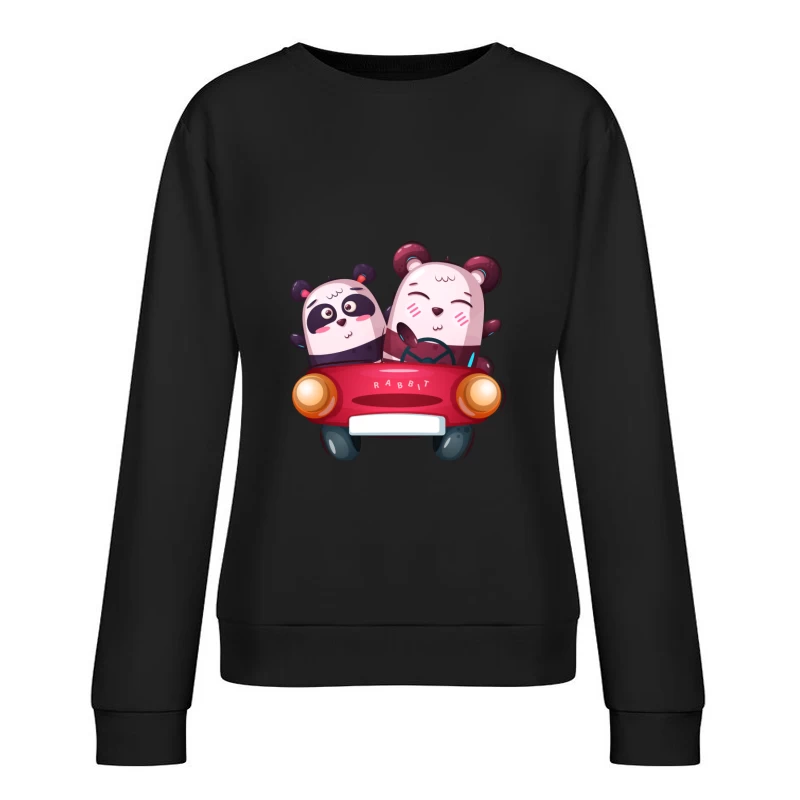 Panda et Ours dans une Voiture Femme Sweat-shirt à enfiler