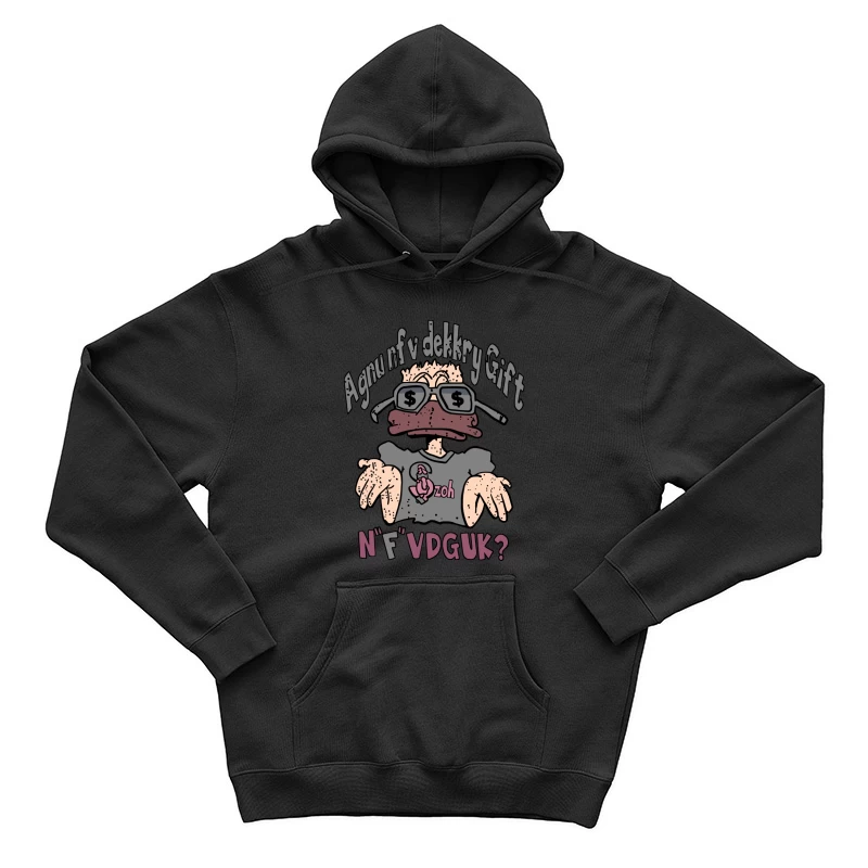 Surreale Karikatur mit Brille Herren Pullover Hoodie