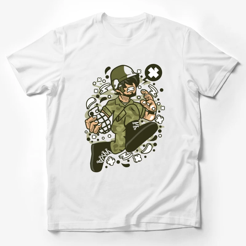 Soldat Cartoon Dynamique Homme T-Shirt