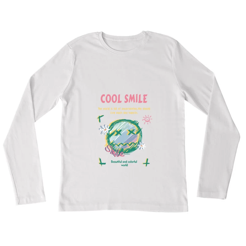 Cooles Lächeln für eine bunte Welt Damen Langarm T-Shirt