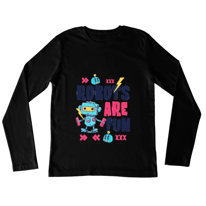 Roboter sind lustig Damen Langarm T-Shirt