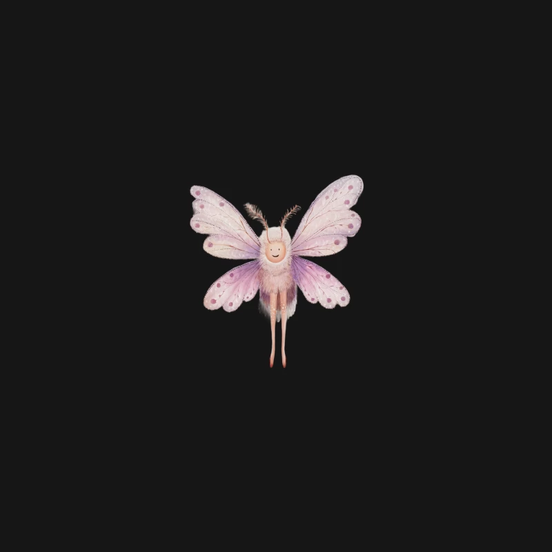Whimsical Fairy Butterfly Illustration in Pastel Colors Desk Mat