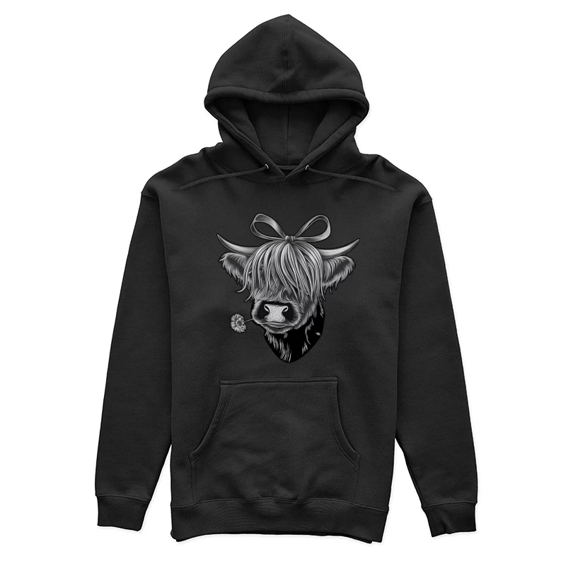 Vache Highlander avec Fleur Femme Sweat à capuche