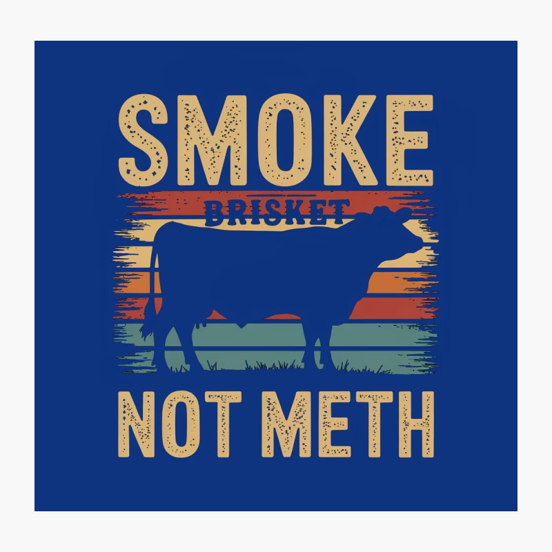 Vintage-Style Humorous BBQ Brisket Smoking Slogan Throw Pillow