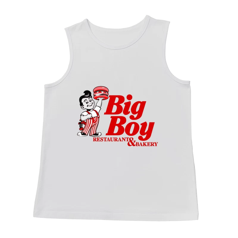 Vintage Big Boy Restaurant and Bakery Logo with Cartoon Mascot Male Tank Top