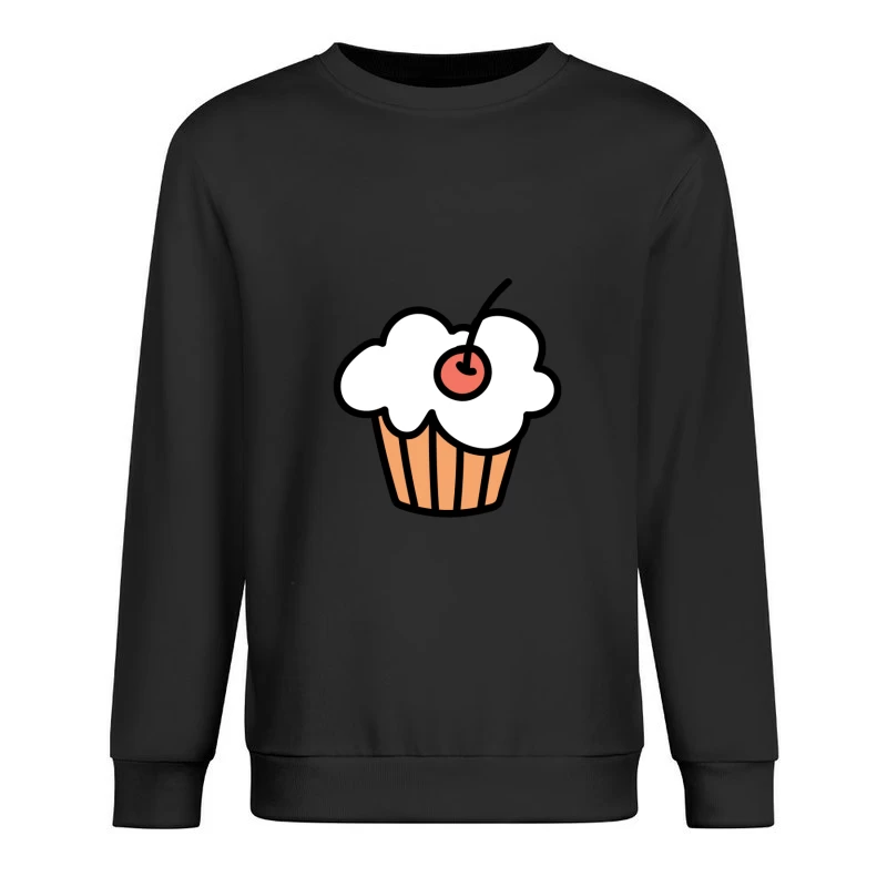 Cupcake avec Cerise Dessinée à la Main Homme Sweat-shirt à enfiler