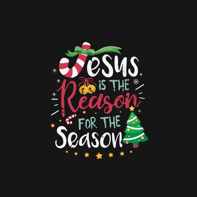 Message de Noël avec Jésus, bonbons et arbre Femme T-Shirt