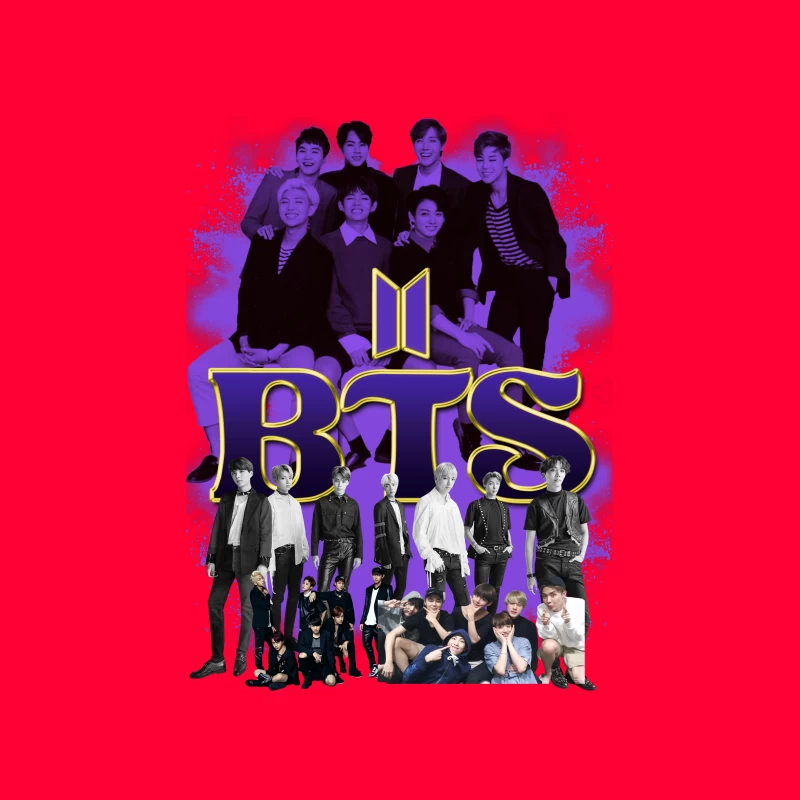 BTS - Iconic K-Pop Boy Band Compilation Tapestry