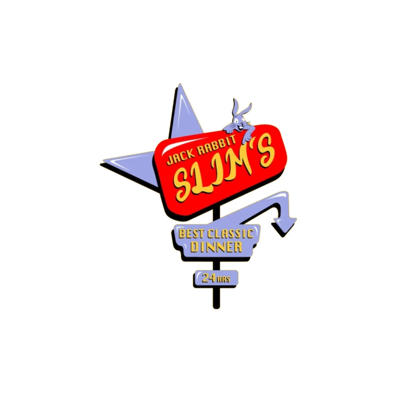 Jack Rabbit Slims Diner 1 Throw Pillow