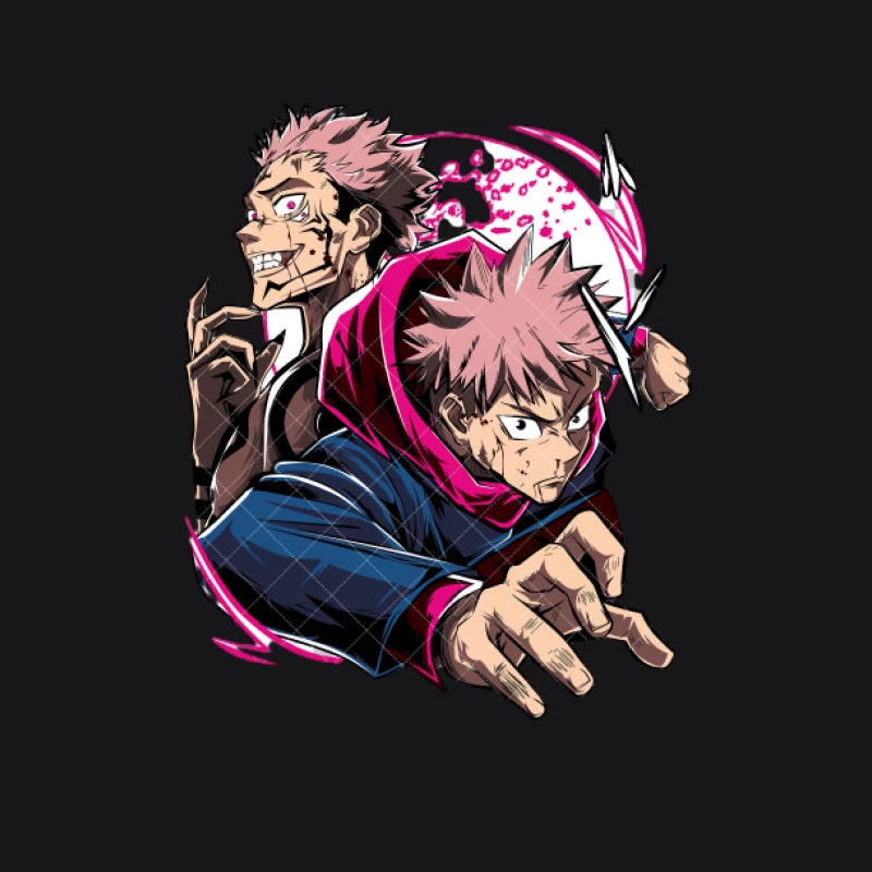 Anime-Kampf mit Charakter-Paar Herren Pullover Hoodie