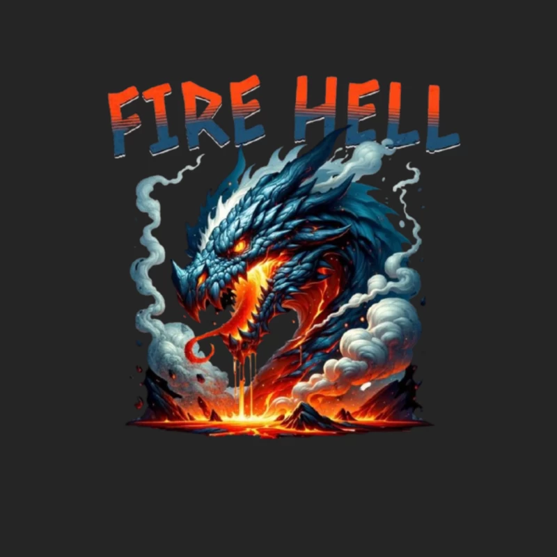 Fire Hell Dragon with Glowing Flames Male Pullover Sweatshirt