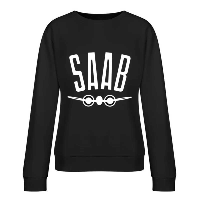 SAAB Aviation Company Minimalist Logo Design Female Pullover Sweatshirt