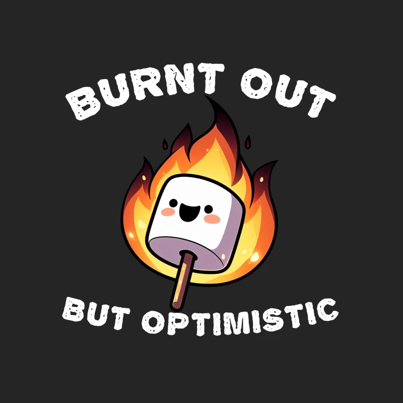 Burnt Out But Optimistic Marshmallow Funny Male Pullover Sweatshirt